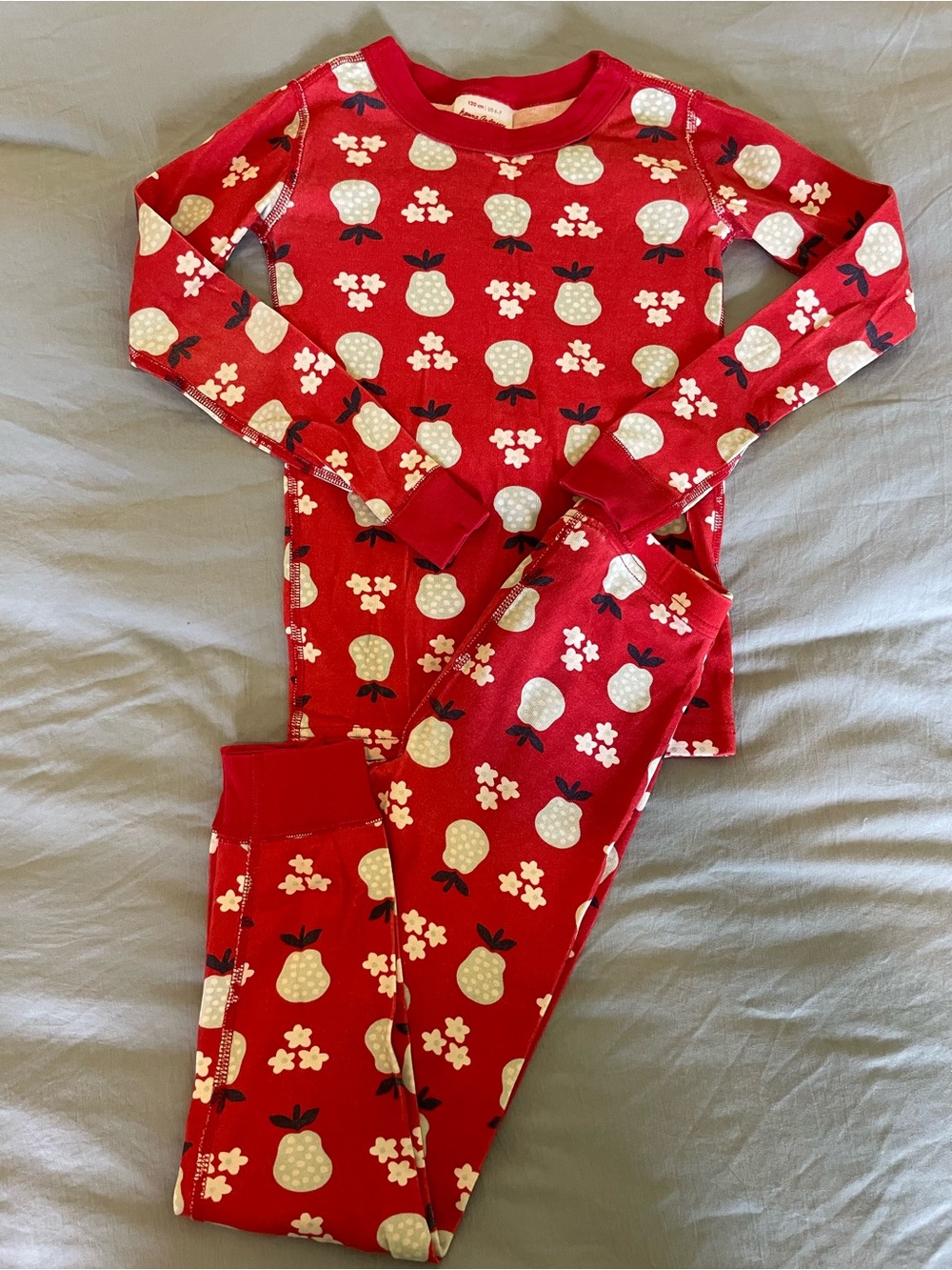 Hanna Andersson Red Pear-Print Pajama Set